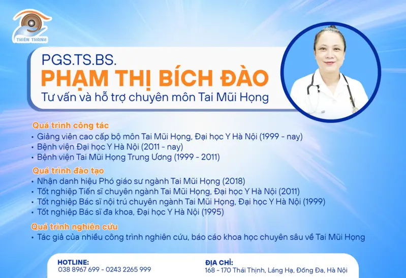 bác sĩ Phạm Thị Bích Đào tham gia tư vấn và hỗ trợ chuyên môn tai mũi họng tại Bệnh viện Mắt Thiên Thanh