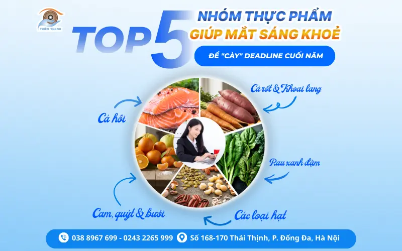 TOP 5 NHÓM THỰC PHẨM GIÚP MẮT SÁNG KHỎE ĐỂ “CÀY” DEADLINE CUỐI NĂM