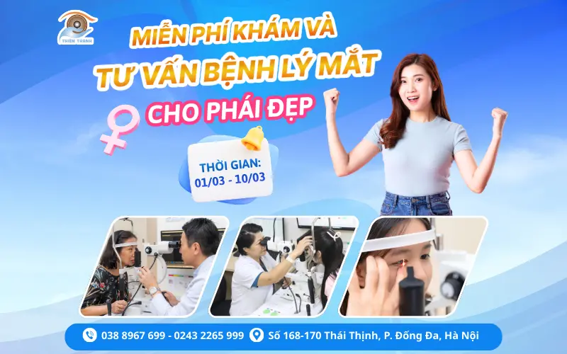 MIỄN PHÍ KHÁM VÀ TƯ VẤN BỆNH LÝ MẮT CHO PHÁI ĐẸP