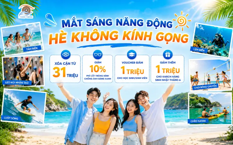 Chương trình ưu đãi tháng 6: Mắt sáng năng động – Hè không kính gọng